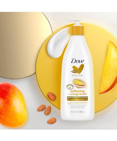 Dove Body Love Softening Body Lotion Pack of 3 - Mango & Almond | 13.5 oz | Restoring Ceramide Serum | For Touchably Soft Skin - Buy Online on GoSupps.com
