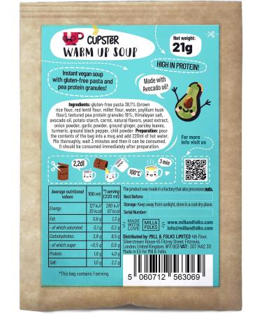 Mill & Folks Cupster Instant Warm Up Soup 10pack (10x21g) | Vegan & Gluten-Free - Buy Online on GoSupps.com