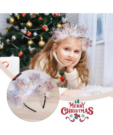 AOVNA Christmas Snowflake Headbands Winter Snow Hair Hoop Glitter Snowflake Head Bopper Headdress Costume Props for Women Girls - Buy Online on GoSupps.com