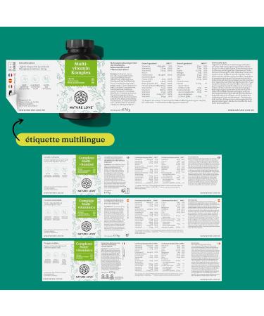 Multivitamin Complex 180 vegan capsules vitamins A-Z and minerals green tea extract citrus bioflavonoids high dosage bioactive forms laboratory-controlled without unnecessary additives - Buy Online on GoSupps.com