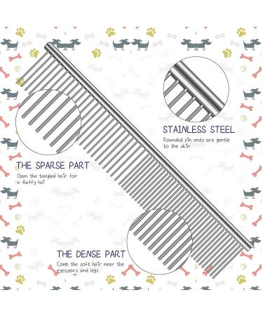 Cat Grooming Combs Set - Stainless Steel Double Sided Pet Comb for Tear Stain Removal and Massage | 7 Pieces Pet Supplies for Cats and Puppies - Buy Online on GoSupps.com