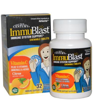 21st Century ImmuBlast Immune System Support Citrus 32 Chewable Tablets Per Pack (5 Pack)