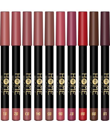 High Pigment Matte Lip Crayon Set - 10PCS Long Lasting Lip Liner & Lipstick Pencils | International Shipping Available - Buy Online on GoSupps.com