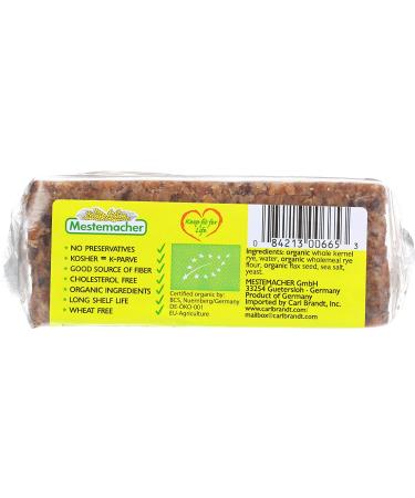 Mestemacher Organic German Flax Seed Bread - 17.6 oz | Healthy Whole Grain Rye Bread - Buy Online on GoSupps.com