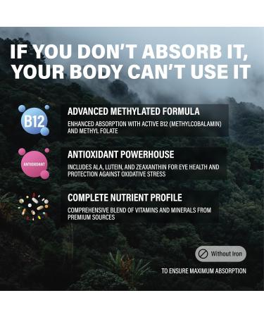 Wild Methylated Multivitamin for Women & Men | Daily Multi Vitamin | MTHFR Supplement Without Iron | Methylated B12 Folate Vitamin C A K2 D E Choline Biotin ALA CoQ10 & More (60 Capsules) 60 Count (Pack of 1) Men/  - Buy Online on GoSupps.com