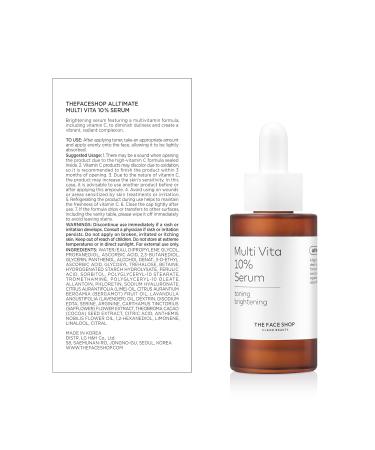 The Face Shop Alltimate Multivita 10% Serum | Vegan Vitamin C Face Serum for Brightening & Hydration | Dark Spot Corrector & Even Skin Tone | Korean Skin Care - Buy Online on GoSupps.com