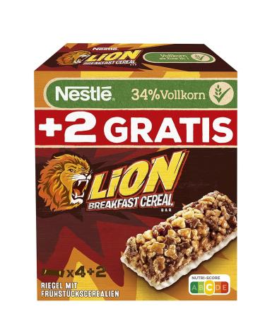 Buy Nestl Lion Breakfast Cereal Bar - Crispy Caramel & Milk Chocolate Snack - 8-Pack (6x25g) - Whole Grain Treat for Delicious Mornings - Buy Online on GoSupps.com