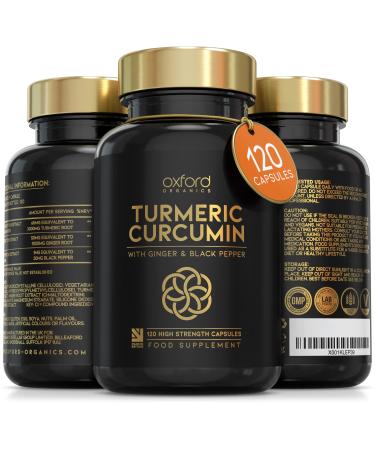 Advanced Turmeric Capsules High Strength 3000mg Ginger & Black Pepper | ONE per Day | 4 Month Supply | Turmeric and Black Pepper Capsules Locally Made in UK | Turmeric Powder Joint Care Supplements