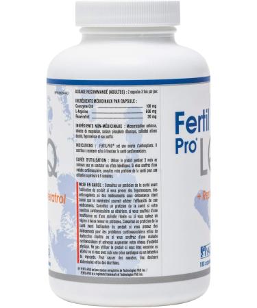 Fertil Pro LQ - Coenzyme Coq10 L-arginine + Resveratrol Antioxidants and Anti-Inflammatory Support Natural Fertility Support Supplement for Women (180 Pills - 1 Month Supply) - Buy Online on GoSupps.com