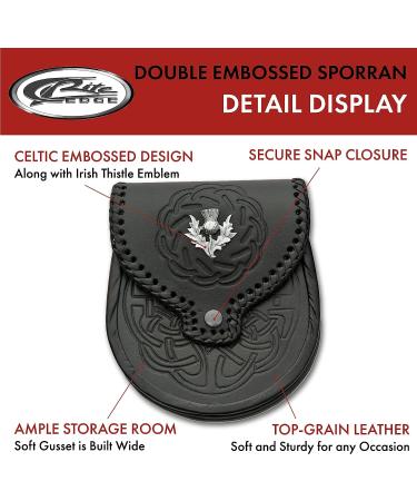 SZCO Supplies Double Embossed Sporran - Premium Quality Scottish Wear - Buy Online on GoSupps.com