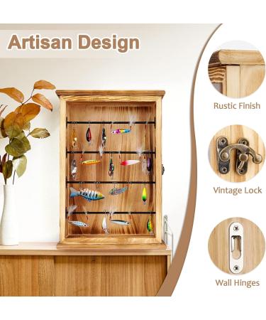 Ibnotuiy Fishing Lures Storage Display Case - Lockable Wall Cabinet Tackle Box Organizer - Ideal Fishing Gifts for Men - Perfect for Study Room, Man Cave, Collection Room, Office, Garage - Buy Online on GoSupps.com