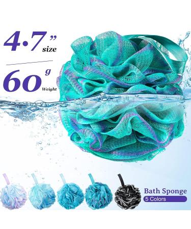 10-Piece Loofah Back Scrubber Set with Long Handle Brush - Exfoliating Shower Poufs for Men and Women - Buy Online on GoSupps.com
