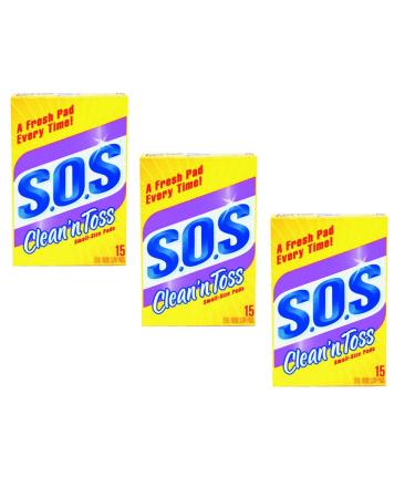 Clean 'n Toss S.O.S Pads 15 Count (3-Pack)