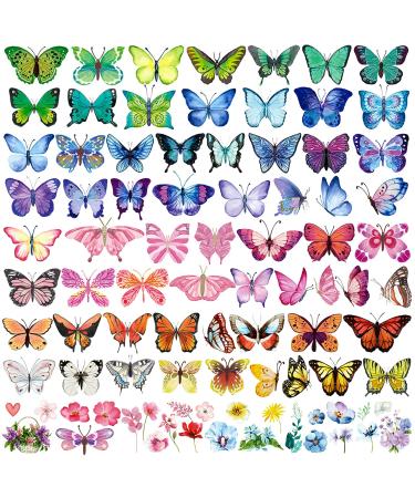 Butterfly Tattoos for Kids / Women, 100 Pcs Colorful & Waterproof Butterfly Temporary Stickers for Party Favors / Gifts / Decoration