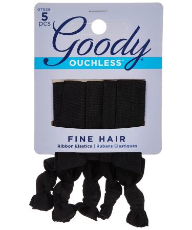 Goody WoMens Ouchless Ribbon Elastics Solid Black 5 Count