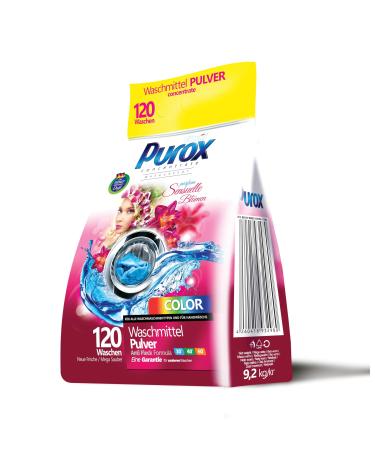 PUROX COLOR SENSUELLE FLEURS Washing Powder (120 Washes) for colored textiles 9.2 kg bag