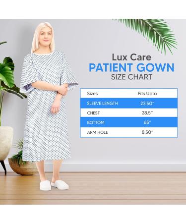 Prime Hospital Gown for Men and Women - Soft Cotton Blend - Wrinkle-Free - Fits Up to 2XL - Multipurpose Patient Gown - Reusable & Washable - Buy Online on GoSupps.com