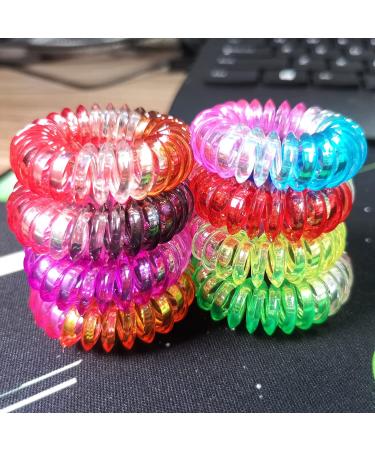 40 Pcs Spiral Plastic Hair Ties for Women & Girls - Clear, No Damage Coil Hair Ties for Thick Hair - Elastic & Small - Buy Online on GoSupps.com