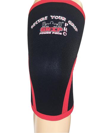 Grip Power Pads 7mm Neoprene Knee Sleeves for Cross Training, Squats, Weightlifting - Size L, Red (Pair) - Buy Online on GoSupps.com