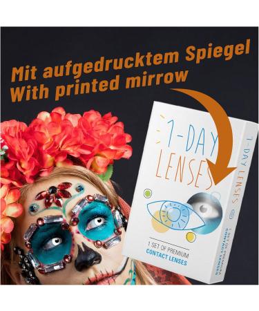 Funzera White Zombie Colored Contact Lenses - 2 Pcs Prescription-Free Easy-to-Use for Halloween Cosplay & Carnival - Buy Online on GoSupps.com