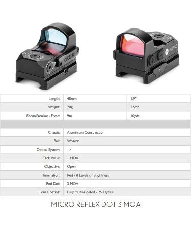 Hawke Sights 1x 3 MOA - High-Performance Black Sights for Precision Shooting | International Shipping Available - Buy Online on GoSupps.com