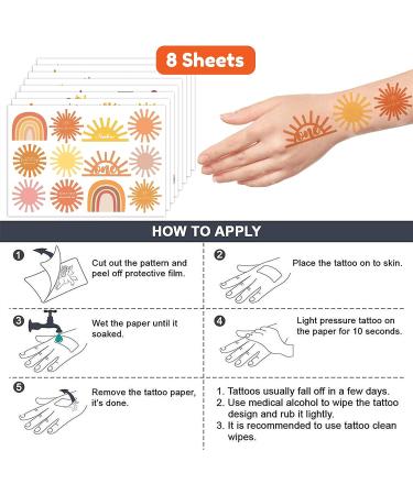 Sun Tattoo Temporary Tattoos 96 PCS - Birthday Party Decorations & Favors for Kids - Classroom Rewards & Prizes - Green Theme - Buy Online on GoSupps.com