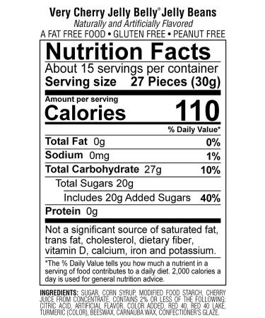 Jelly Belly Very Cherry Jelly Beans - 1lb Resealable Bag - Official Genuine Cherry Flavor - Pack of 1 - Buy Online on GoSupps.com