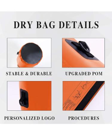 IDRYBAG Waterproof Backpack Dry Bag 5L - Orange | For Women Men | Ideal for Kayaking, Boating, Hiking | Waterproof Floating Bag - Buy Online on GoSupps.com