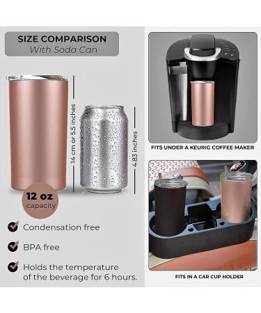 K-Cup Coffee Gift Set - 12 Assorted Coffee Pods, Insulated Cup, Creamers, Stroopwafel - Birthday & Get Well Care Package (Rose Gold) - Buy Online on GoSupps.com