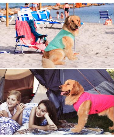 Kickred 2 Pack Summer Dog Shirts - Fast Drying Breathable Tank Tops for Big Dogs | Stretchy Pet Sleeves in Rose & Seeblau - Buy Online on GoSupps.com
