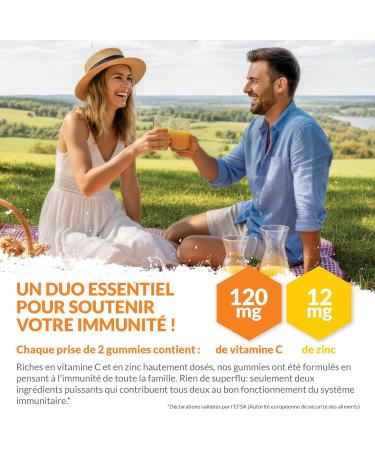Vitamine C Gummies avec Zinc - 90 Gommes V ganes - 120mg de Vitamine C & 12mg de Zinc par portion Compl ment alimentaire - Saveur naturelle d orange - Nu U Nutrition - Buy Online on GoSupps.com