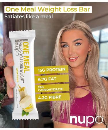 NUPO One Meal Bar Lemon Crunch - Meal Replacement for Weight Loss - High Protein & 24 Vitamins - 24 x 60g - Buy Online on GoSupps.com