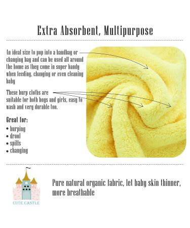Cute Castle Ultra -Soft Baby Washcloths 16 Pack - Gentle on Sensitive Skin - Super Absorbent - 9x9 Inch - White/Grey/Yellow/Aquamarine - for Girls and Boys - Buy Online on GoSupps.com