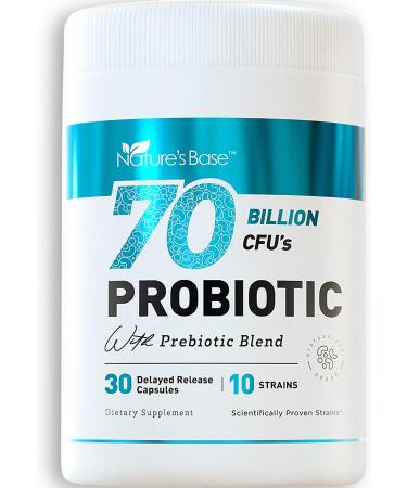 Nature's Base Probiotics 70 Billion CFU with Prebiotics - 30 Delayed Release Capsules - Buy Online on GoSupps.com
