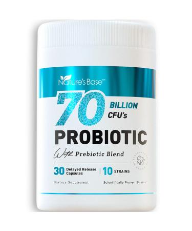 Nature's Base Probiotics 70 Billion CFU with Prebiotics - 30 Delayed Release Caps