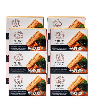 Natural Catch Tuna Filets (4.4 oz, Pack of 12) - Hand Cut, High Quality, Pole & Line Caught, 130 Calories - Gluten-Free, Paleo, Keto Friendly - Premium Yellowfin Tuna in Extra Virgin Olive Oil - Buy Online on GoSupps.com