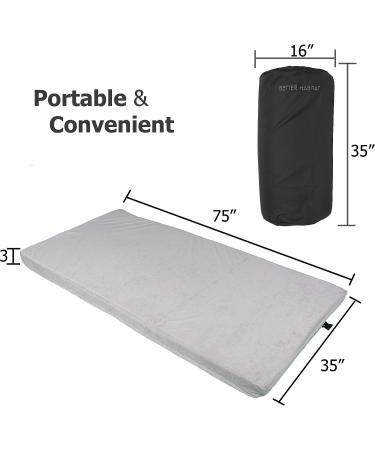BETTER HABITAT SleepReady Portable Floor Mattress & Guest Bed - Twin Size | 3 CertiPUR-US Memory Foam | Easy Roll Out | Waterproof | Ideal for Guests, Camping, Dorm & Travel Essentials | 1 Year Warranty - Buy Online on GoSupps.com