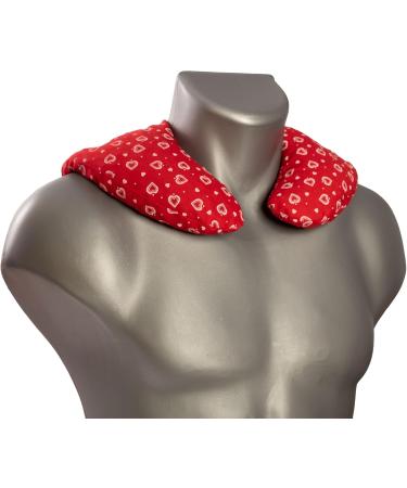 Cherry Stone Neck Pillow 30x33 - Red Hearts | Ideal Heat Pad for Neck Pain Relief | Shop Internationally - Buy Online on GoSupps.com