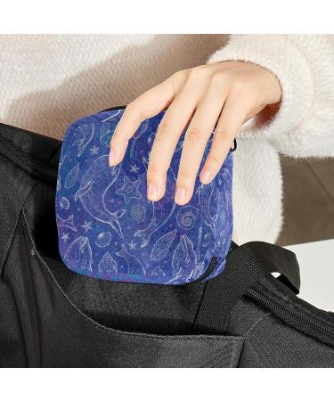 Purple Batik Menstruation Pad & Cup Pocket Bag for Teens & Women - Sortily Zippered Design - Buy Online on GoSupps.com