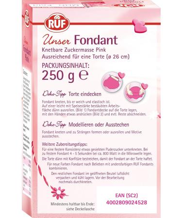 Ruf Fondant Pink - Vegan Gluten-Free Modeling Fondant for Figures & Flowers - 250g Pack - Buy Online on GoSupps.com