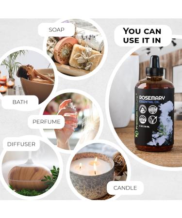 Organic Rosemary Essential Oil for Aromatherapy & Hair Growth | 4oz | Pure Essential Oil for Diffusers & Skin Care - Buy Online on GoSupps.com