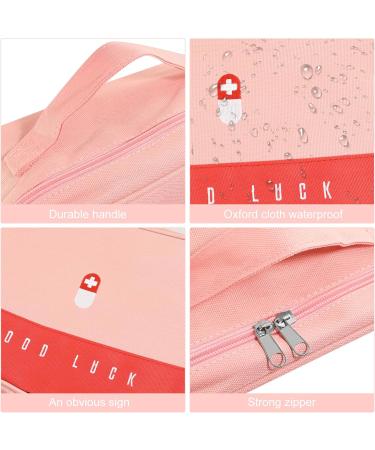 4Stk Large Capacity Waterproof Medication Bag - Travel Pharmacy First Aid Pocket Medicine Storage for Home & Office (Pink) - Buy Online on GoSupps.com