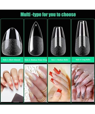 HCSSZ Short Almond Nail Tips - 504 Pieces Gel Full Cover Pre-Polished Resin for DIY Nail Art & Studios | 10 Sizes - Buy Online on GoSupps.com