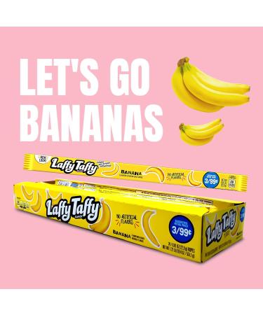 Willy Wonka Laffy Taffy Fruit Flavored Chewy Sweet Rope Candy - Banana (24 x 22g) - Buy Online on GoSupps.com