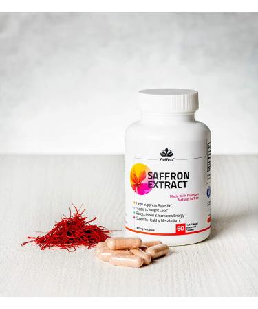 Zaffrus Pure Saffron Extract 88.5mg - Mood Enhancement, Eye Support, Anti-Stress, Appetite Suppressant - 60 Capsules - Buy Online on GoSupps.com