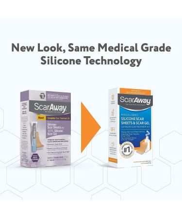 ScarAway Complete Scar Treatment Kit - 2 Tan Silicone Scar Sheets and Scar Gel, Water-Resistant and Self-Adhesive - Buy Online on GoSupps.com