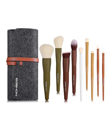 Makeup Brushes  EIGSHOW 5 Color Essential Kabuki Makeup Brush Set with Extra-soft Synthetic Fibers for Powder Blush Concealers Contouring Highlighting
