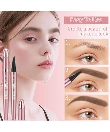 3D Waterproof Microblading Eyebrow Pen | Long-Lasting Smudge-Proof Magic Eyebrow Pencil for Women - Dark Brown - Buy Online on GoSupps.com