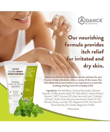 All Natural Dry Skin Body Lotion for Women | Terrasil Moisturizer Cream with Shea Butter Tea Tree Lavender & Coconut Oil | Anti-Itch Relief | 3 oz Tube - Buy Online on GoSupps.com