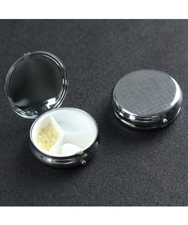 Beach Scenery Round Pill Box 3 Compartment Organizer | Portable Travel Pillbox for International Shipping - Buy Online on GoSupps.com